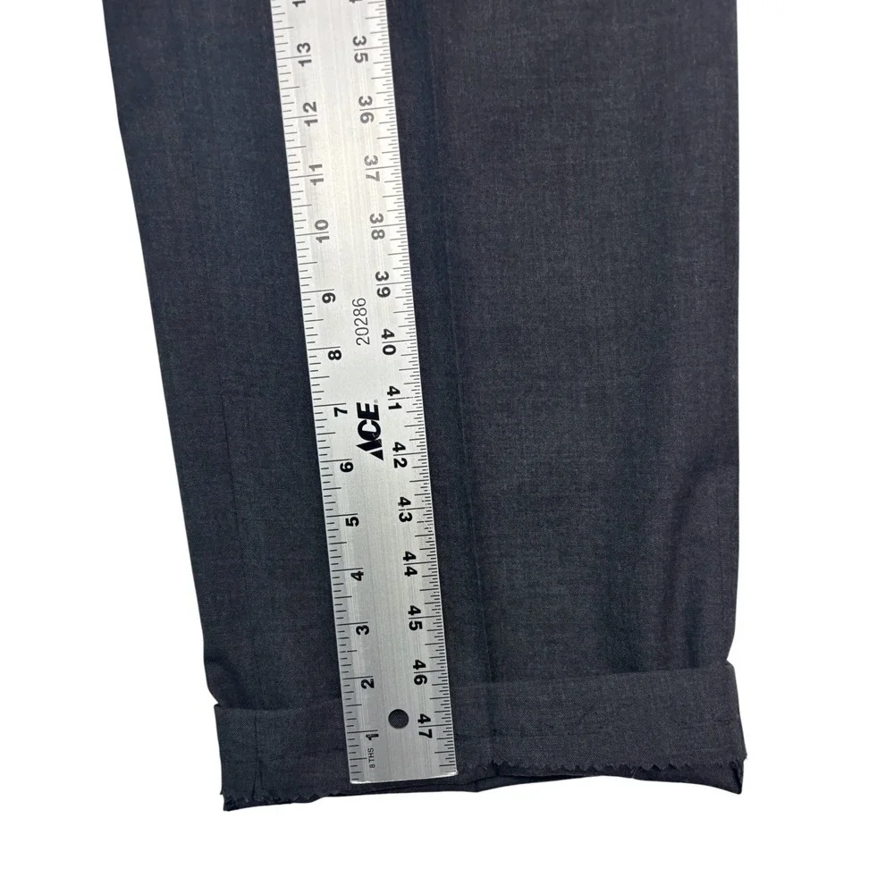 vtg 90s Nordstrom 40S 41S 34x29 Charcoal 2pc Pant Suit Pleated Cuffed wool USA
